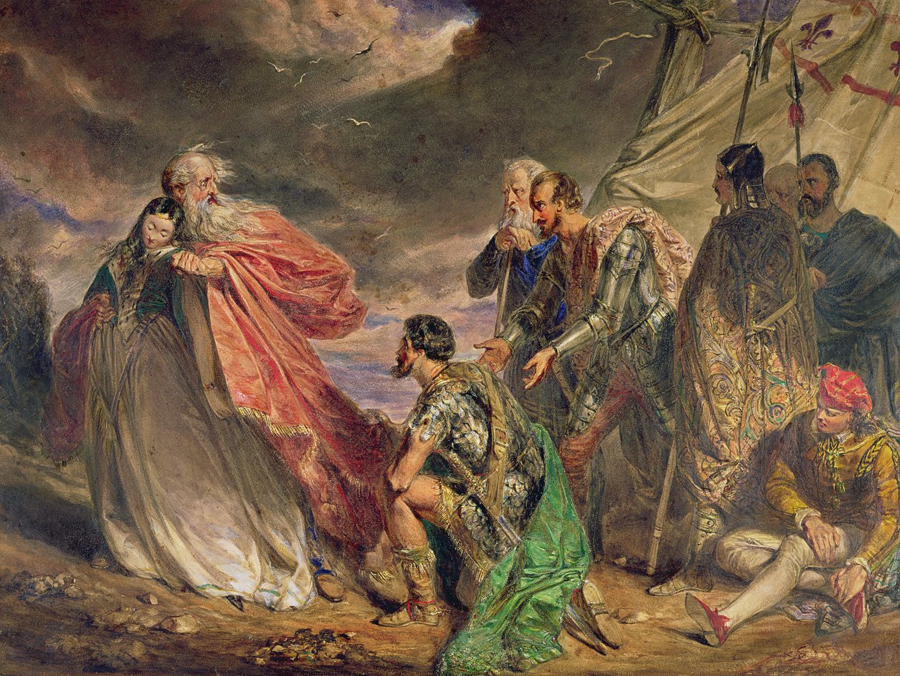 Lear og Cordelia, ca. 1843 (akvarell) av Daniel Maclise