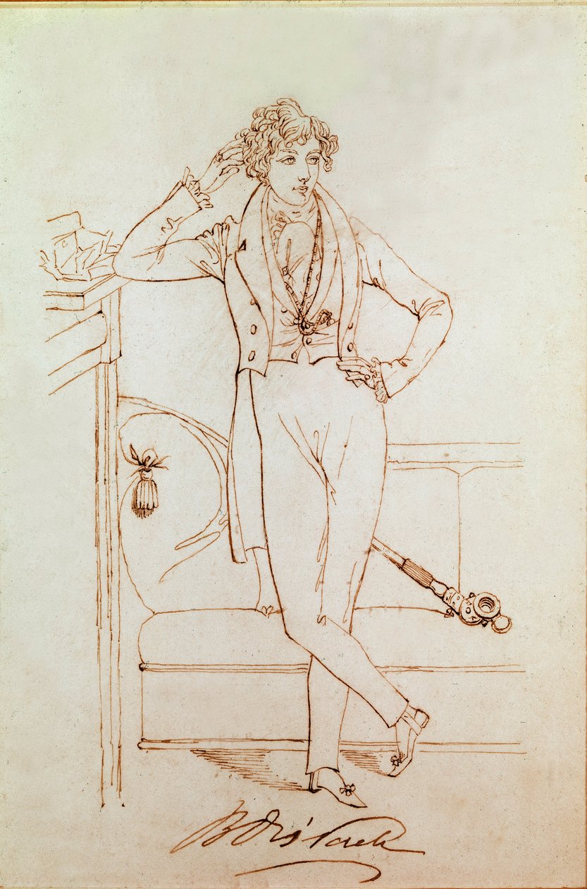 Portrett av Benjamin Disraeli, britisk politiker og grunnlegger av det konservative partiet av Daniel Maclise
