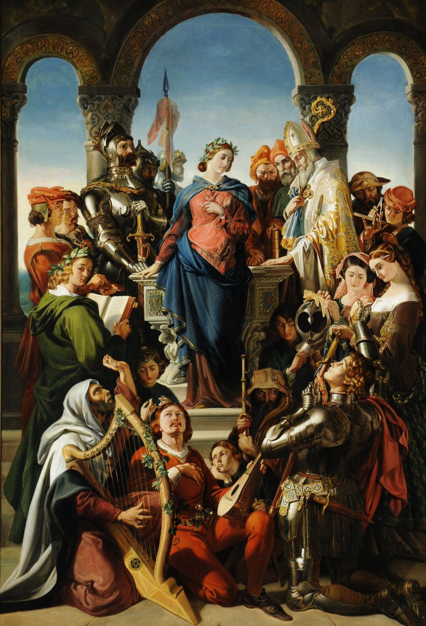 The Spirit of Chivalry, ca. 1845 (olje på lerret) av Daniel Maclise