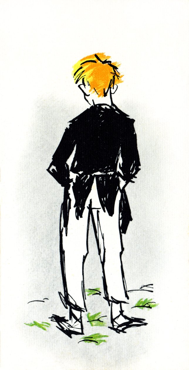 illustrasjon for stykket produsert av Jules Renard fra romanen hans "Gulrothode" (illustrasjon) av Daniel de Losques