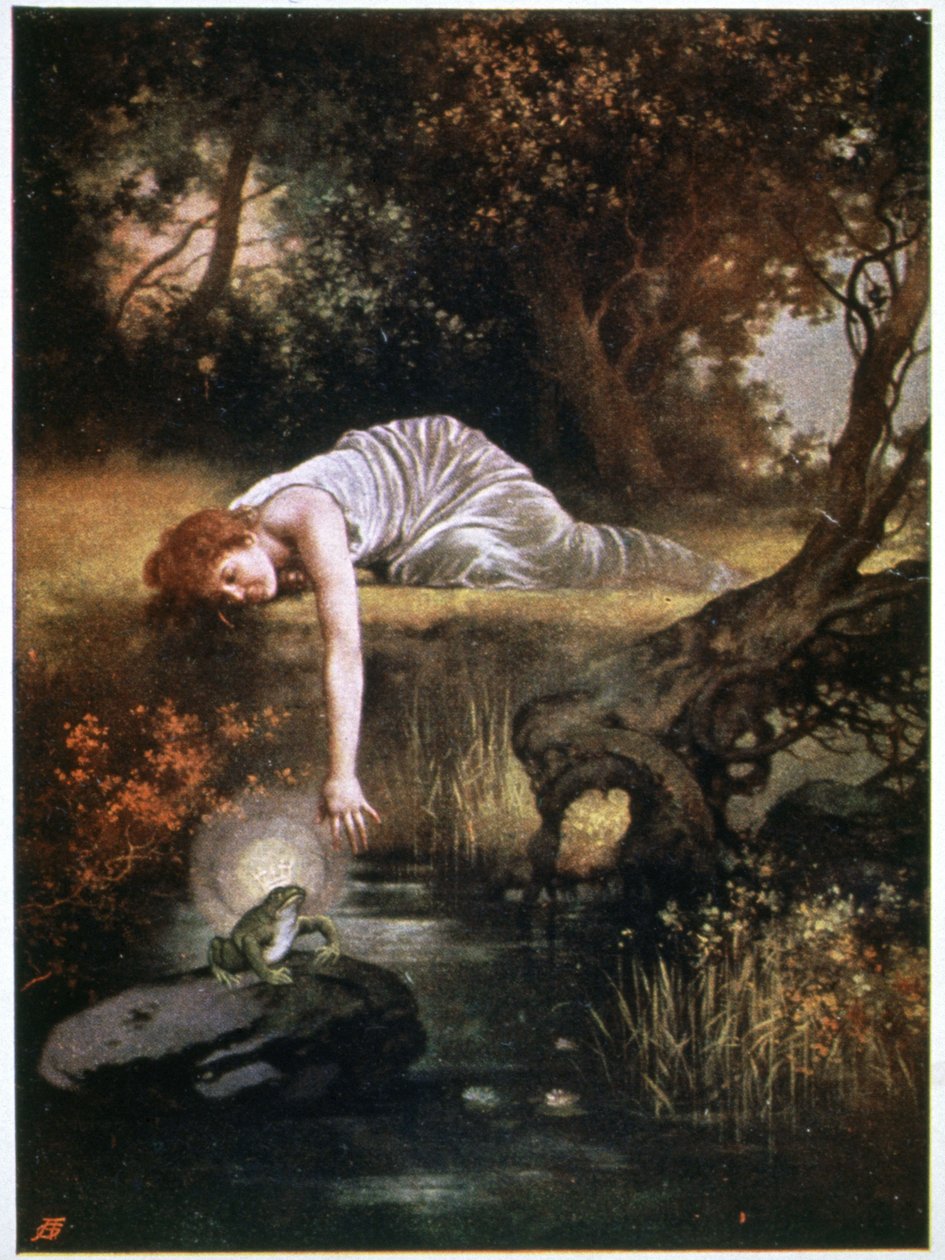Kong Frosk, ca. 1900 (postkort) av Daniel (after) Hock