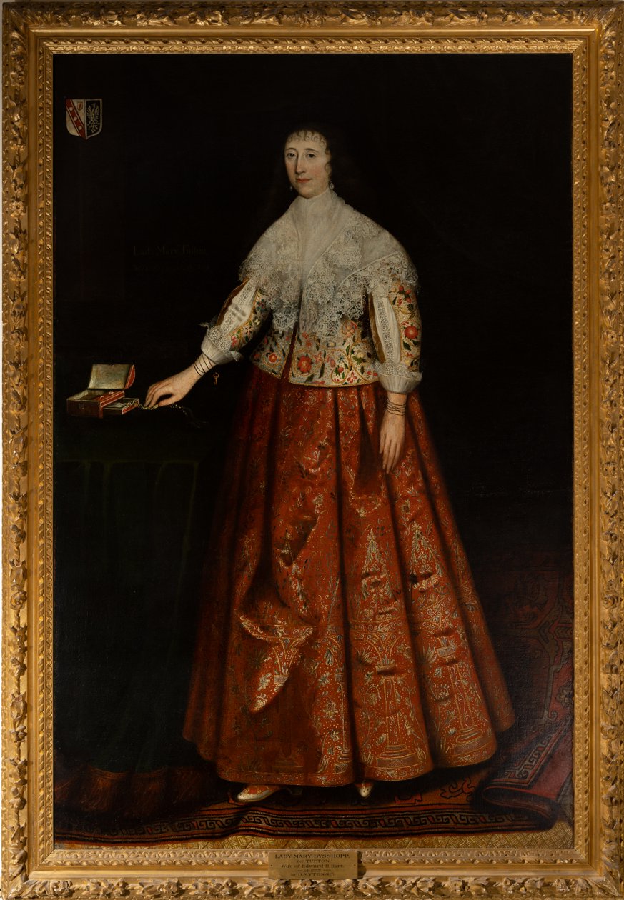 Lady Mary Tufton, datter av 1. jarl av Thanet, kone til Sir Edward Sisshopp, 2nd Bt., ca. 1590-1656 (olje på lerret) av Daniel (circle of) Mytens