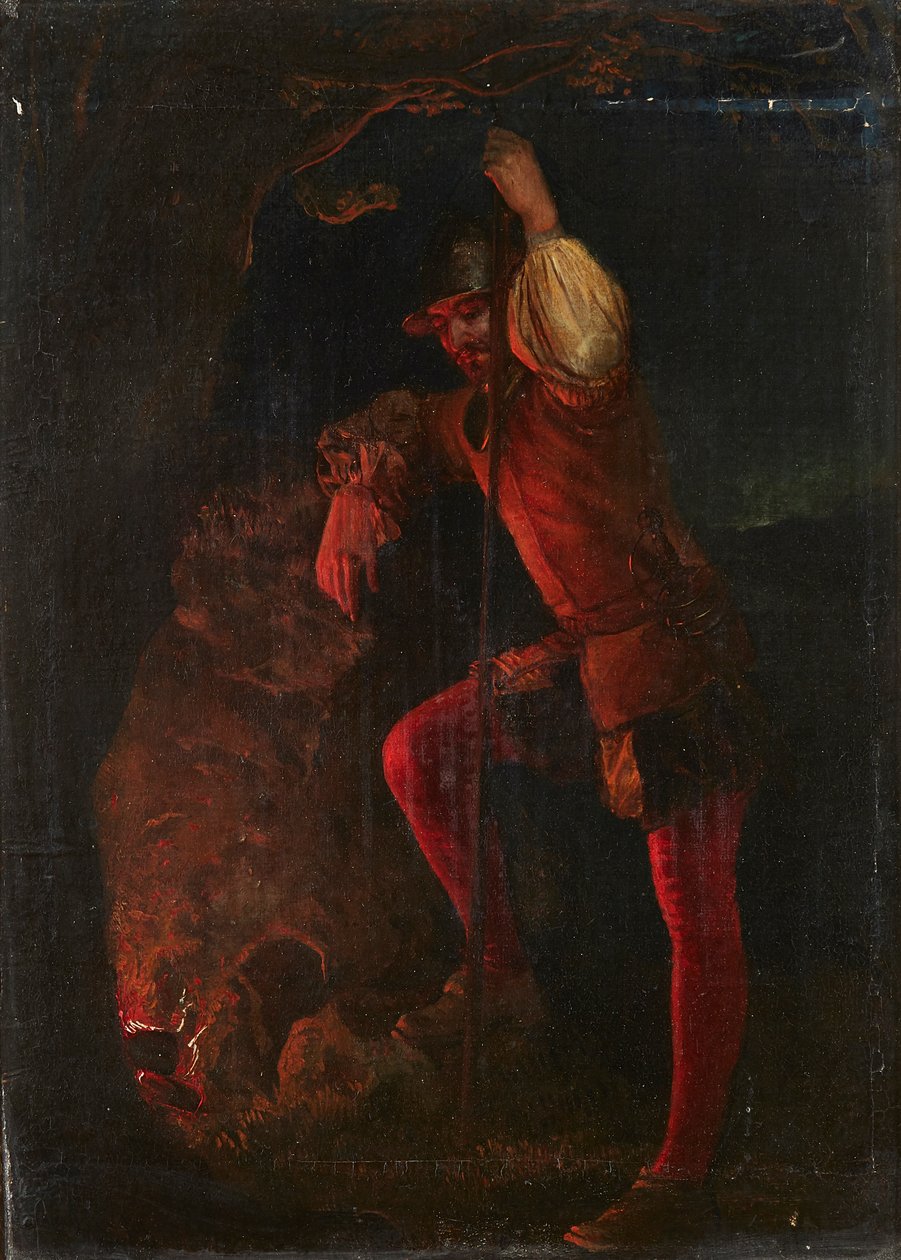 Et øyeblikks hvile (olje om bord) av Daniel (follower of) Maclise