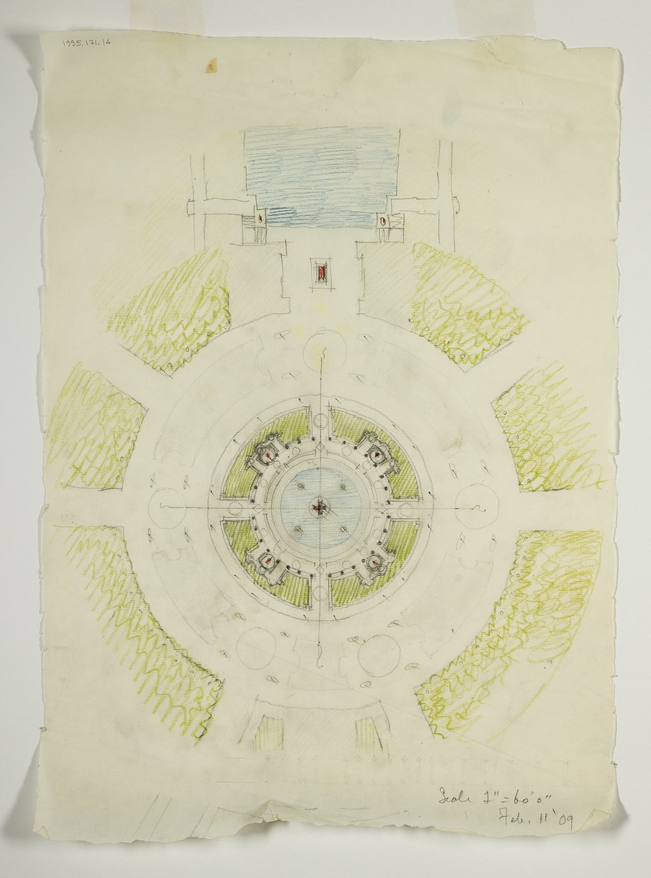 Potomac Round Point, Washington D.C., Circular Pool Plan Sketch, 1909. av Daniel Burnham