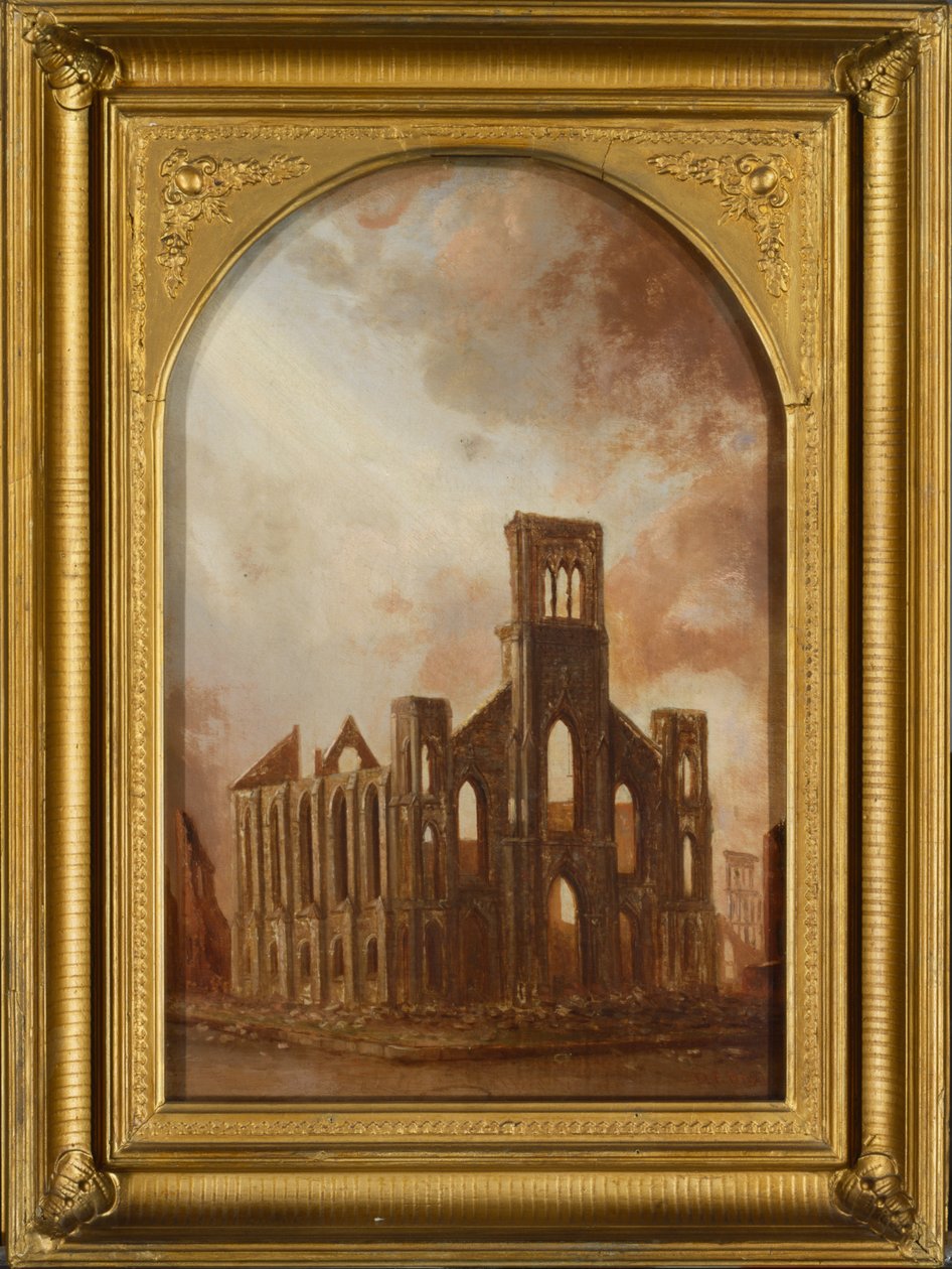 Saint Pauls Universalist Church etter Chicago-brannen i 1871, 1872 av Daniel Folger Bigelow