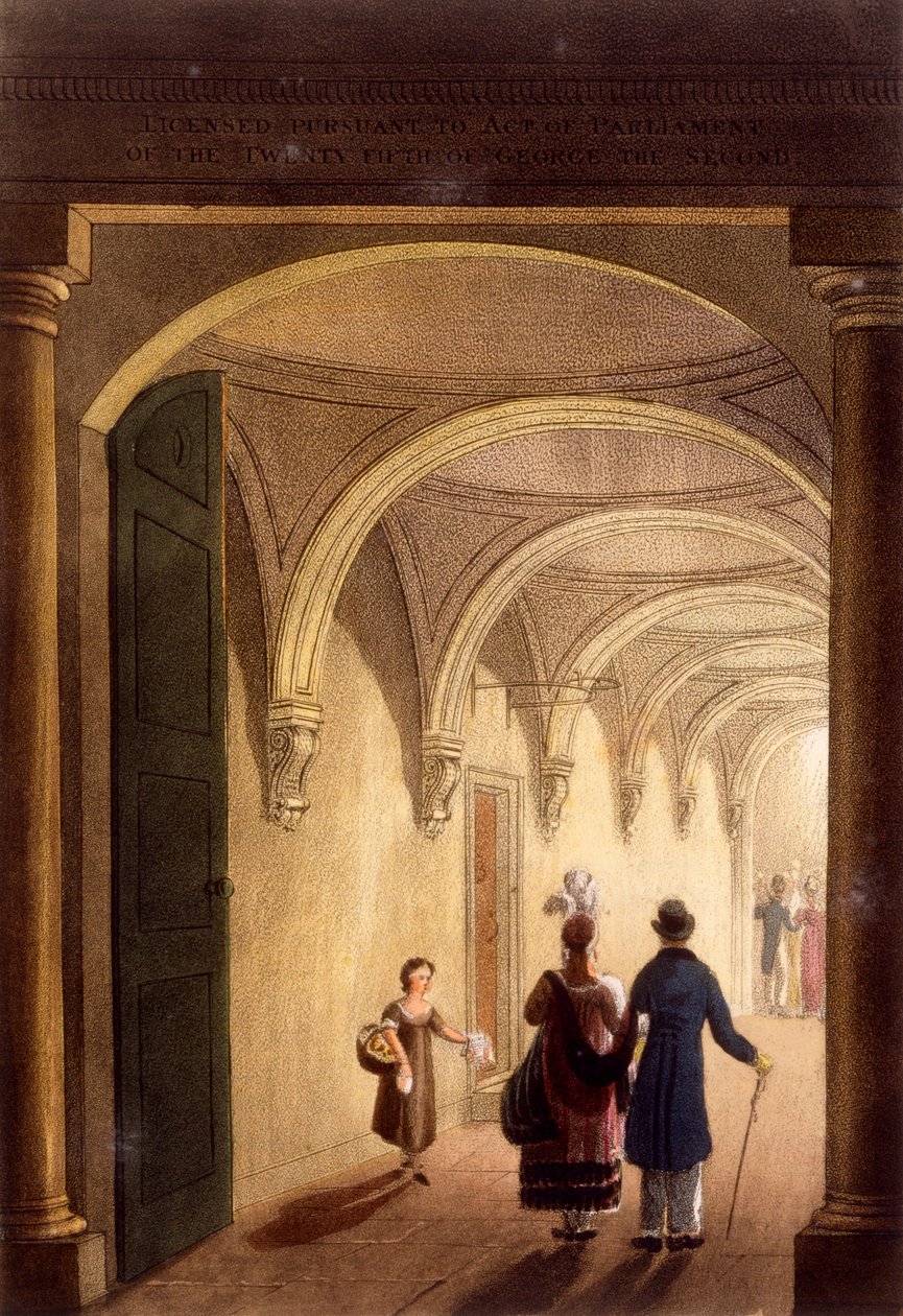 Boks-inngang til det engelske operahuset, ca. 1826 av Daniel Havell
