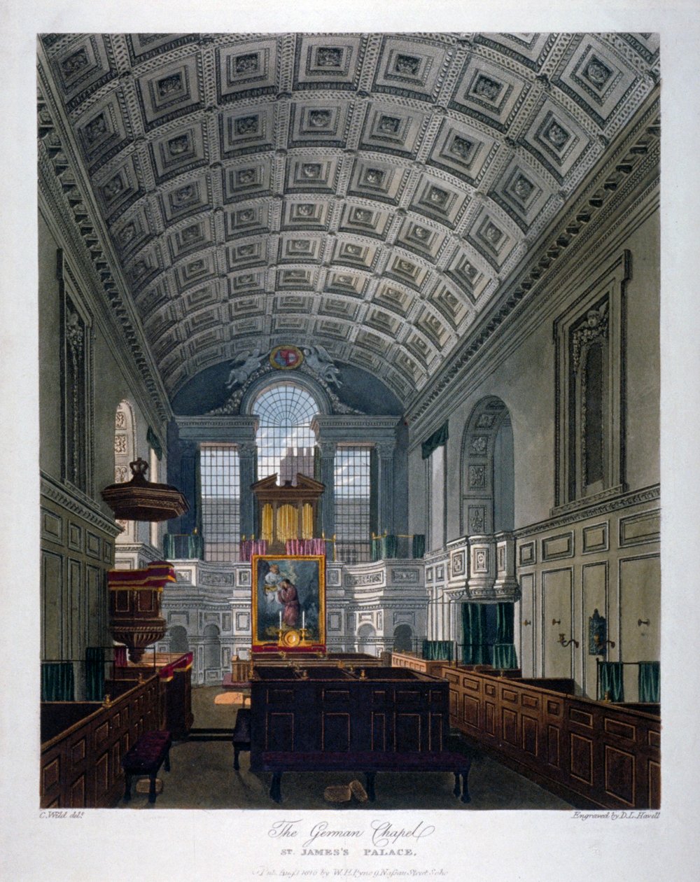 Innvendig utsikt over Chapel Royal i St James