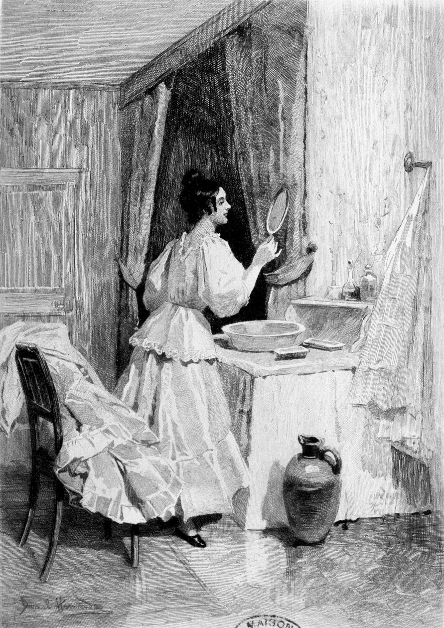 Eugénie Grandet på badet hennes - i ""Eugénie Grandet"", ill. av Daniel Hernandez av Daniel Hernandez