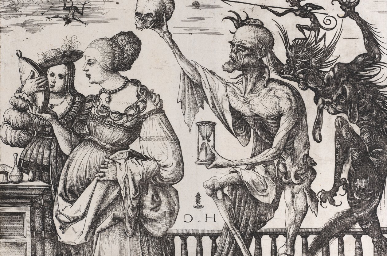 Døden og djevelen overrasker to kvinner, ca. 1515. av Daniel Hopfer
