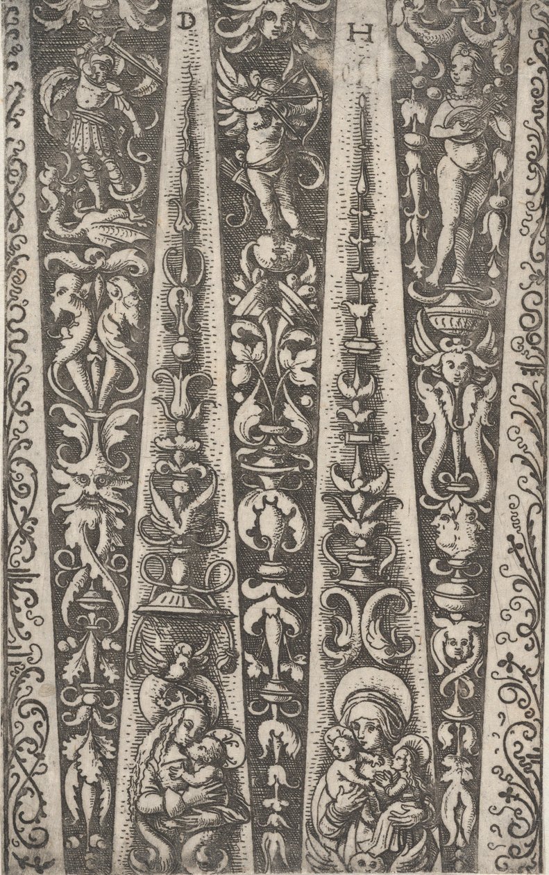 Design for kanalene til riflet rustning, ca. 1515. av Daniel Hopfer
