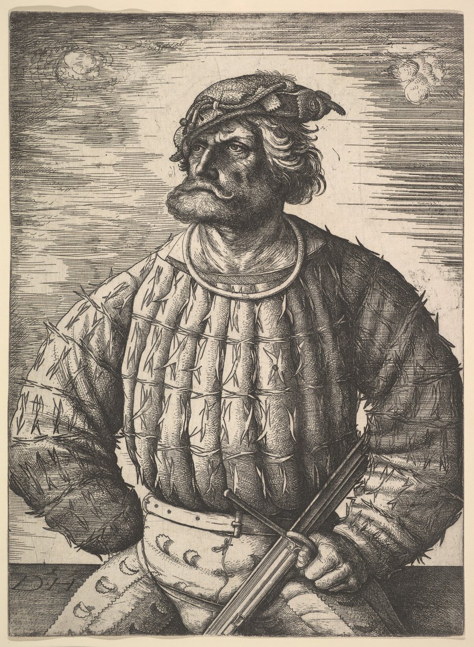 Portrett av Kunz von der Rosen, ca 15151518. av Daniel Hopfer