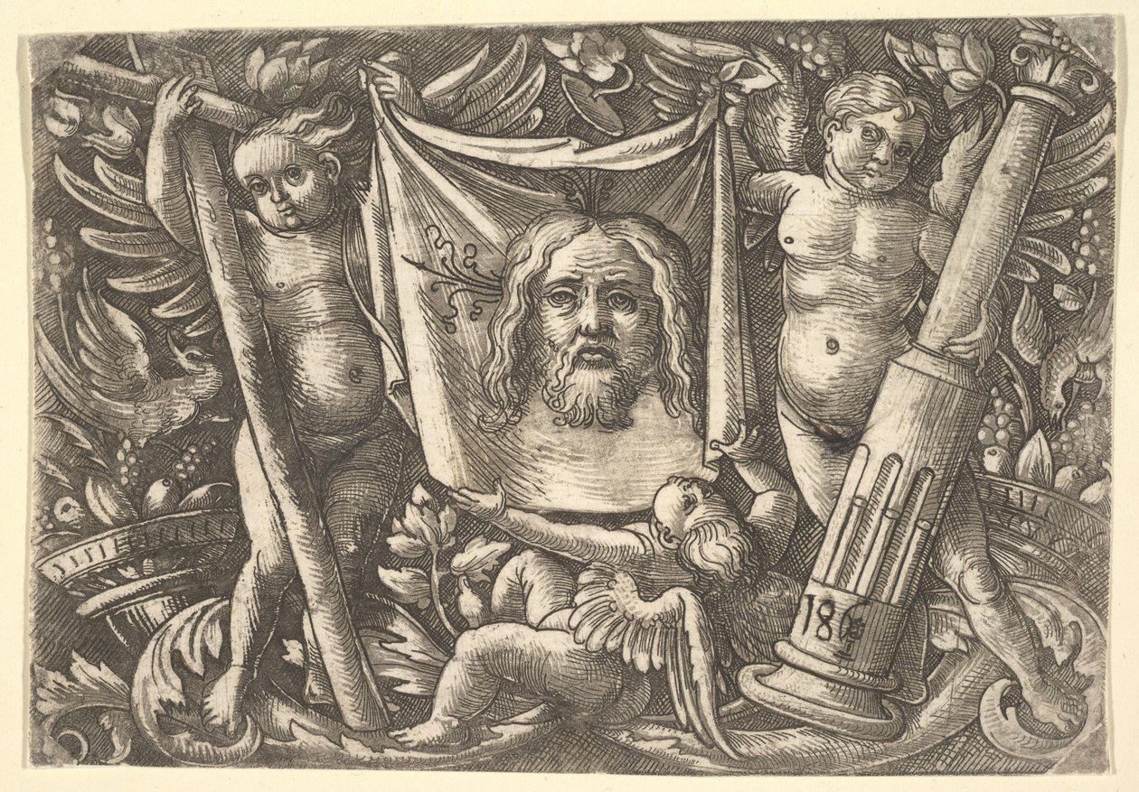 Sudarium holdt av to engler, ca. 1515. av Daniel Hopfer