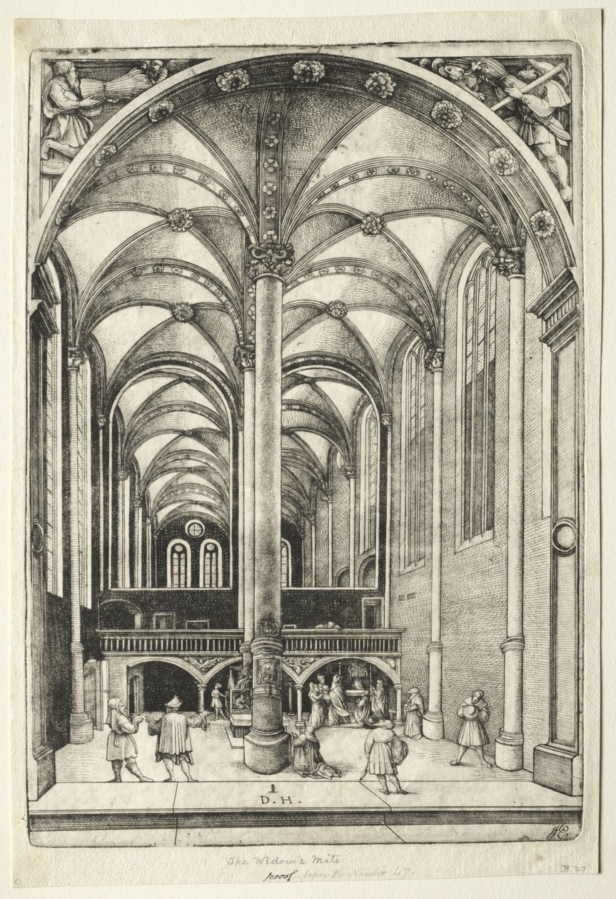 Utsikt i det indre av St. Catherines kirke i Augsburg av Daniel Hopfer