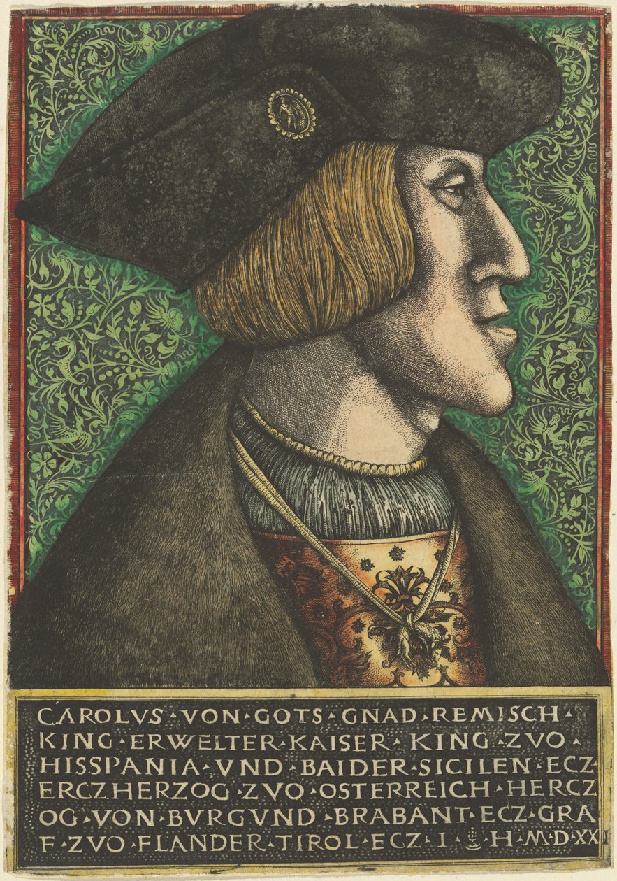 Keiser Charles V av Daniel Hopfer and Hieronymus Hopfer