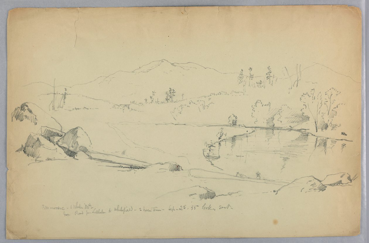 Ammonoosuc-elven og White Mountains, N.H. av Daniel Huntington