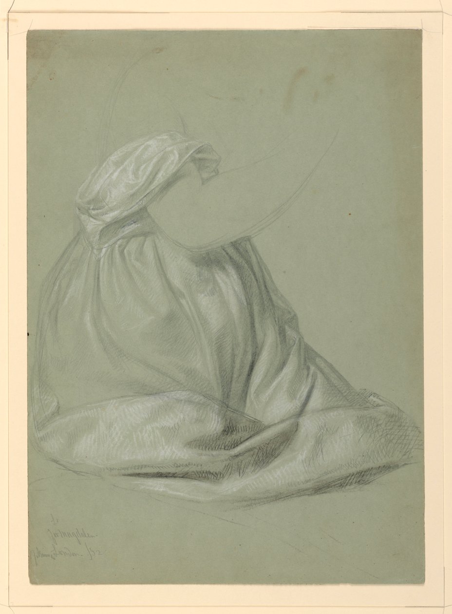 Draperistudie for "A Magdalen" av Daniel Huntington