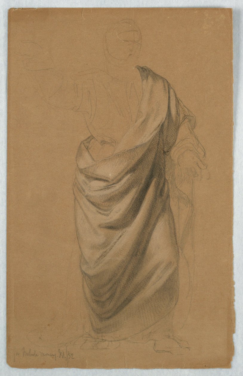 Draperistudie for "Tribute Money" av Daniel Huntington