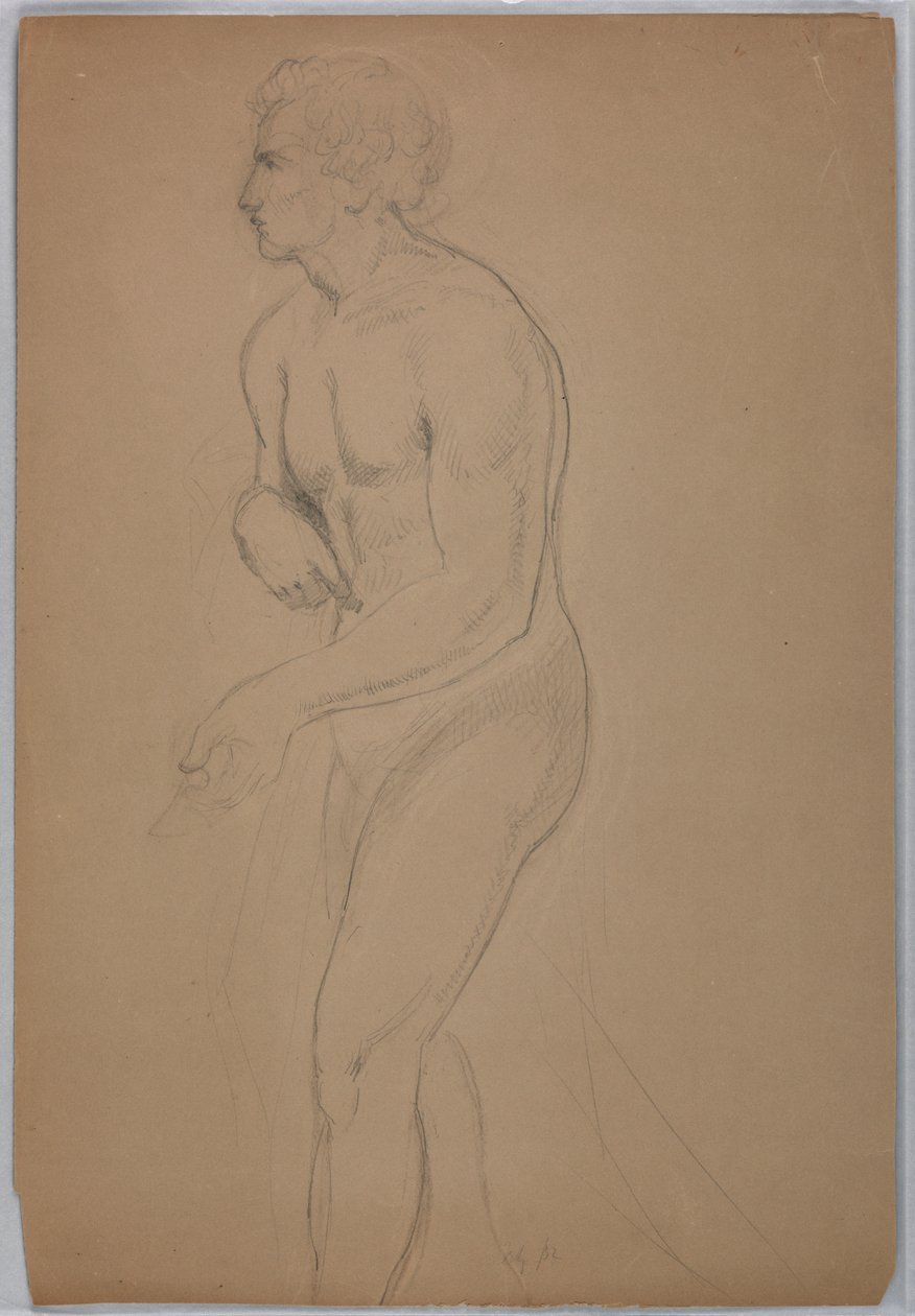 Tegning, studie for quot;Tribute Moneyquot;, juli 1852 av Daniel Huntington