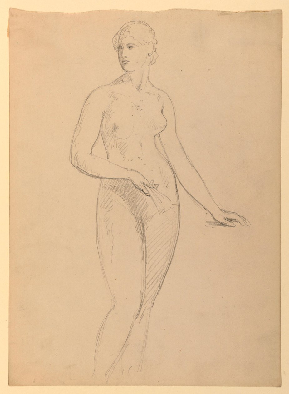 Naken kvinne, studie for portrett av fru Henry Schieffelin av Daniel Huntington