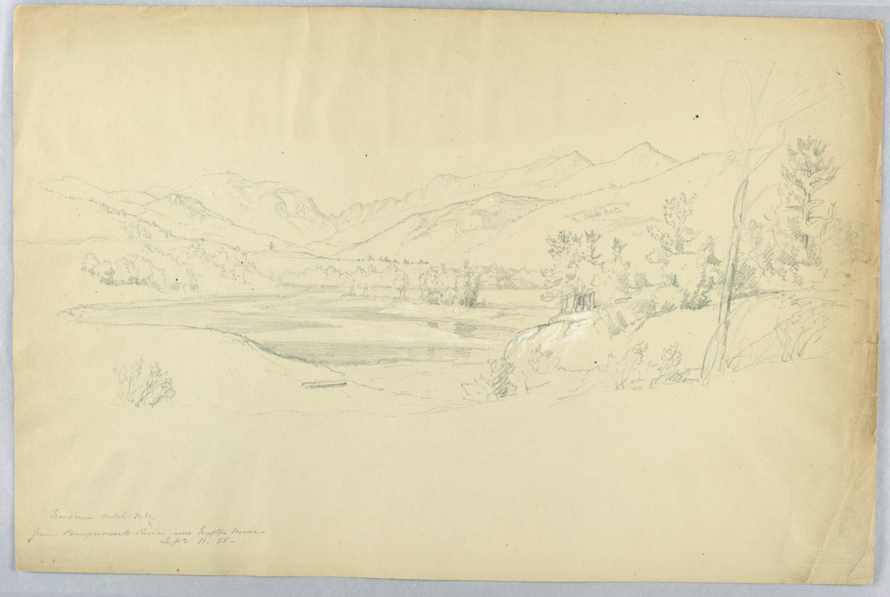 Franconia Notch fra Pemigewasset-elven nær Grafton House av Daniel Huntington