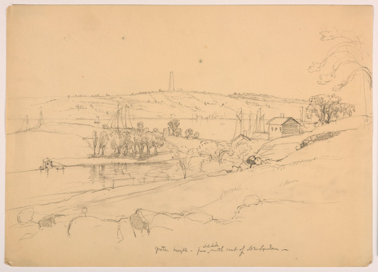 Groton Heights fra Hill nordøst for New London av Daniel Huntington