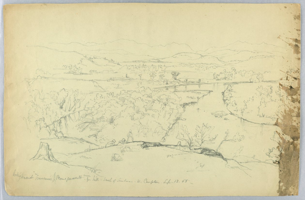 Ser mot Franconia & Pemigewasset River fra Hill sør for Sanborn - W. Campton av Daniel Huntington