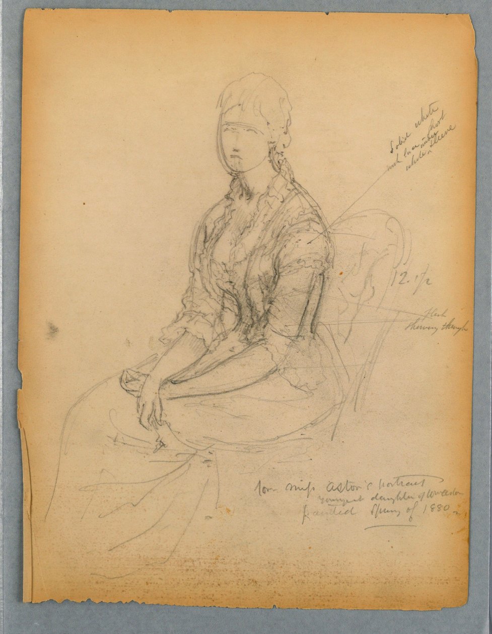 Skisse for Portrait of Miss Astor av Daniel Huntington