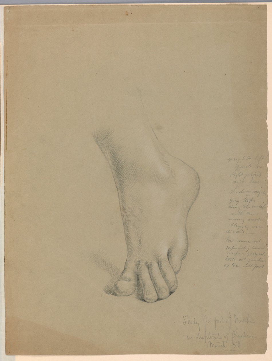 Studie for Foot of Matthew i "Christiana and Her Children" av Daniel Huntington