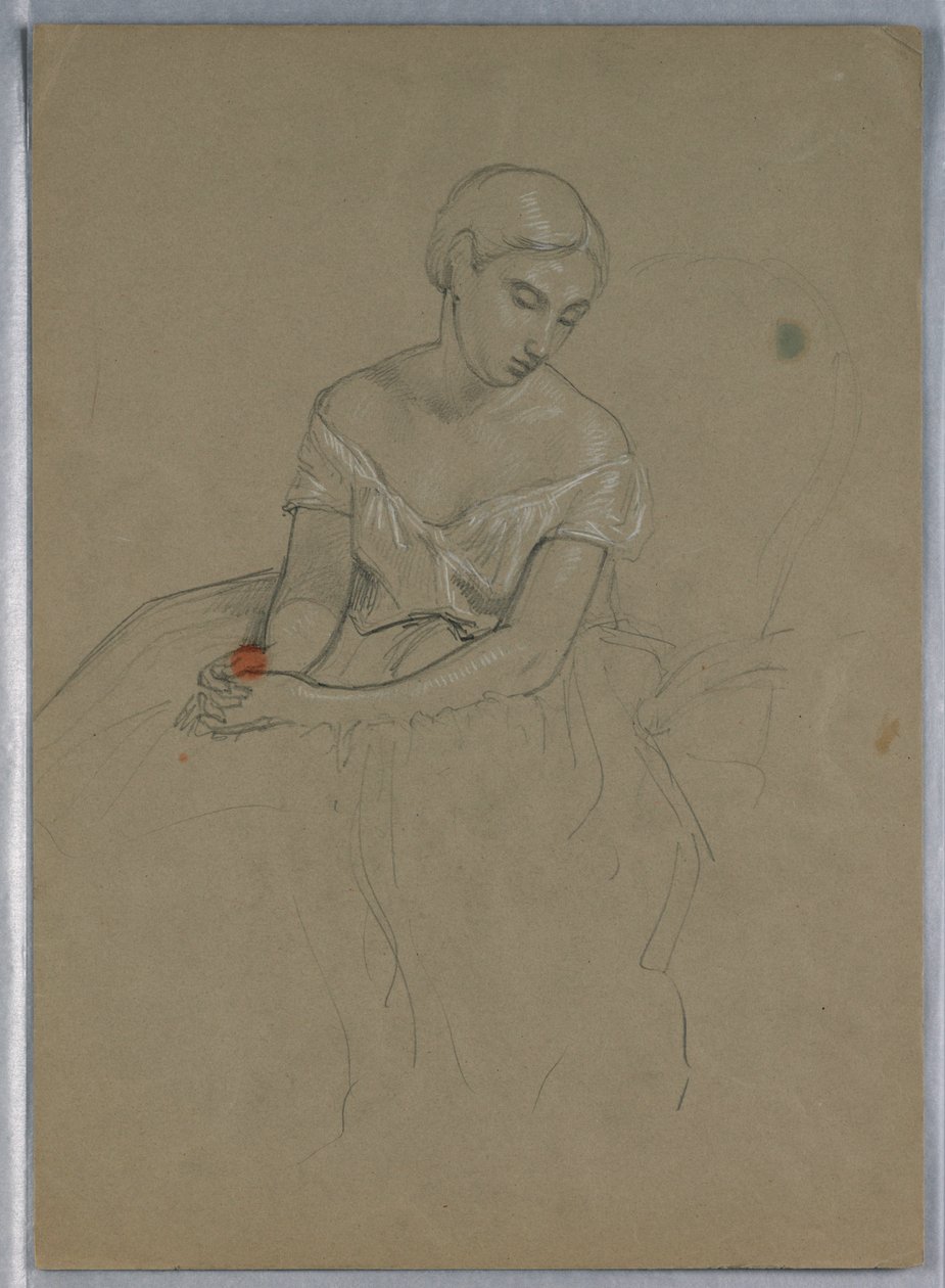 Studie for "Martha Washington Reception" av Daniel Huntington
