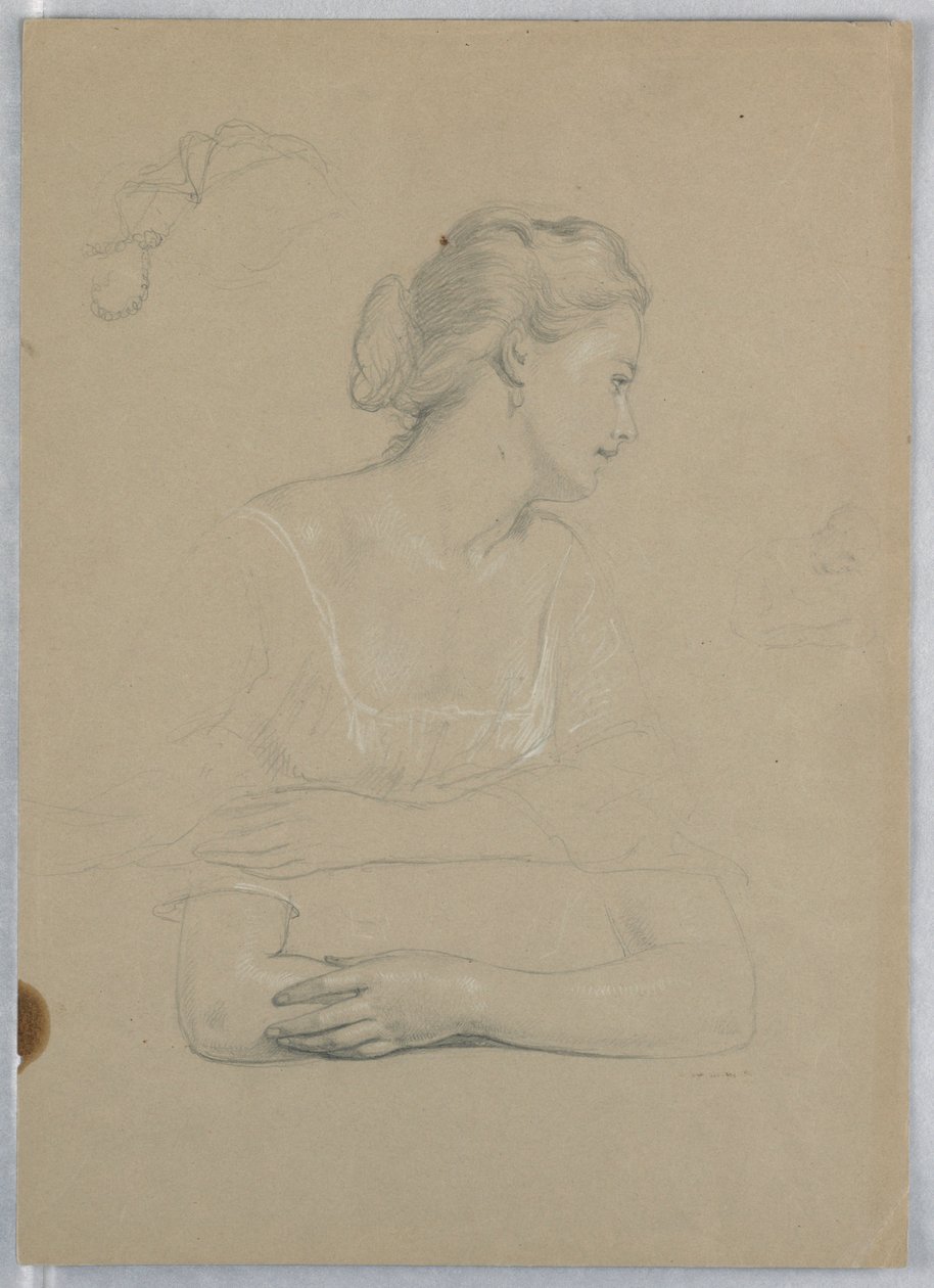 Studie for "Martha Washington Reception" av Daniel Huntington