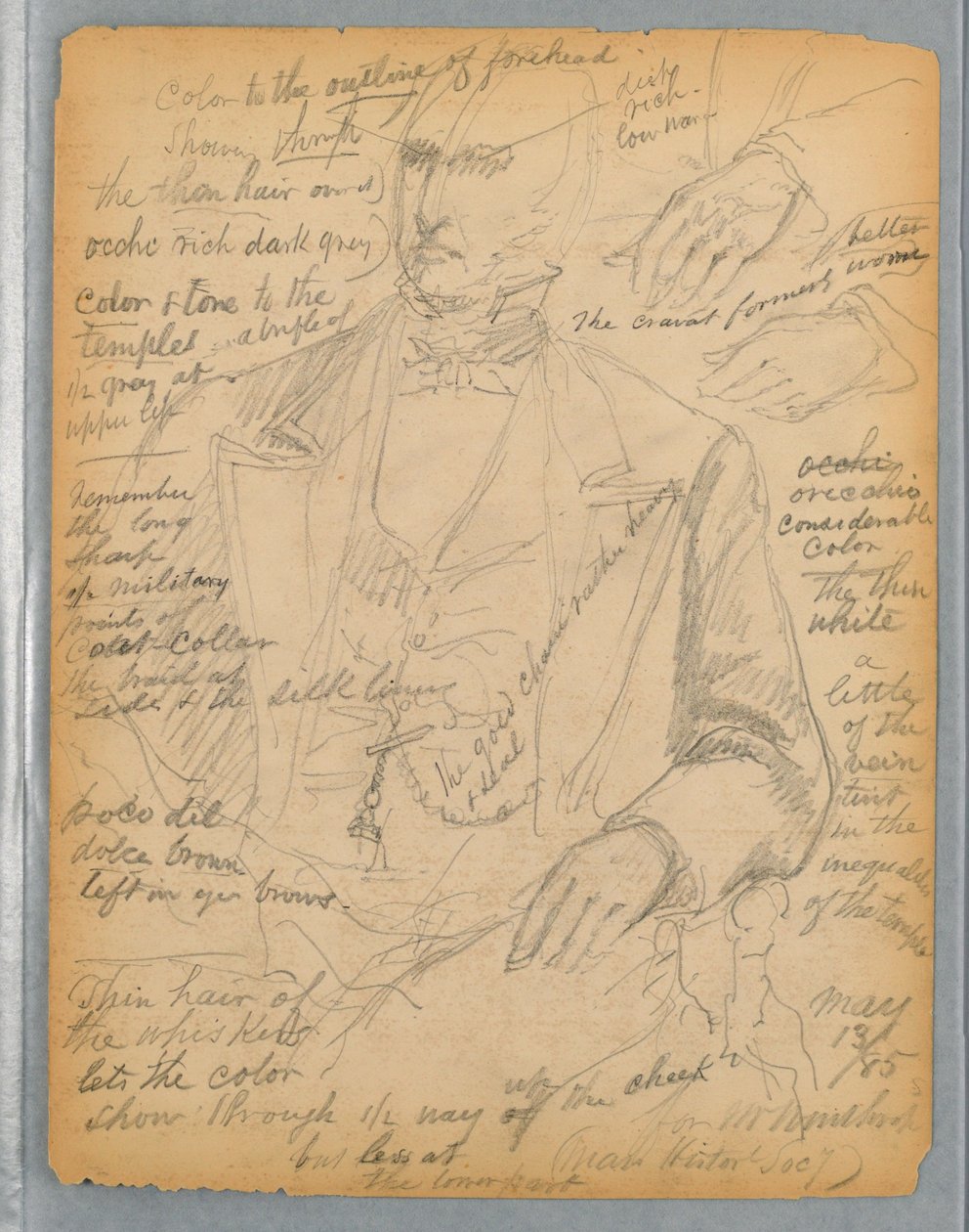 Studie for Portrait of Mr. Winthrop av Daniel Huntington