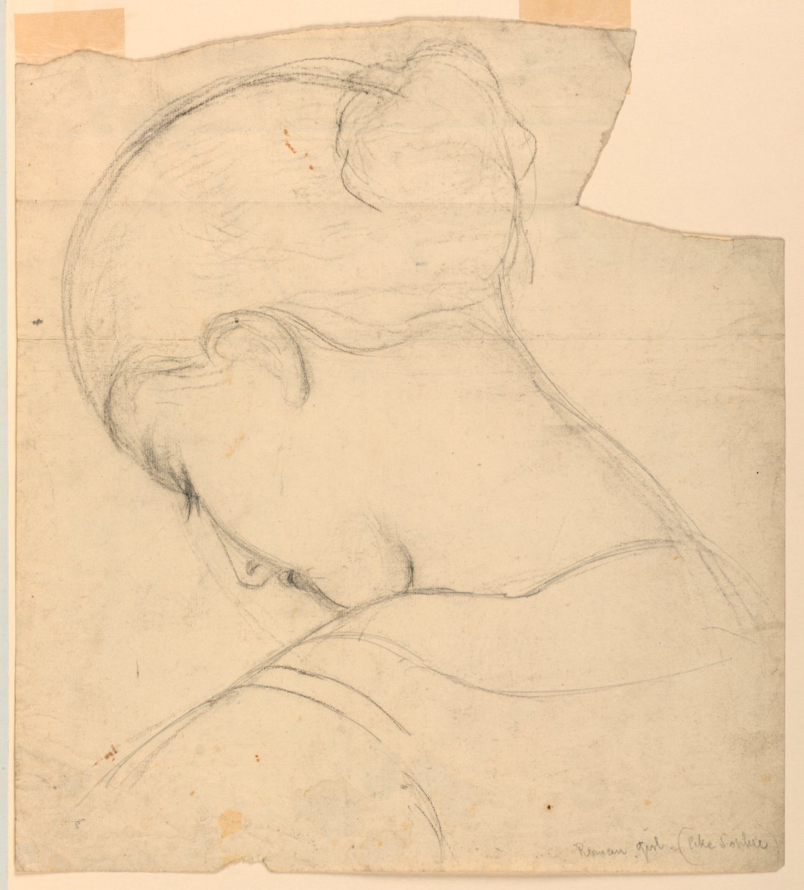 Studie for "Roman Girl", Head of a Woman av Daniel Huntington