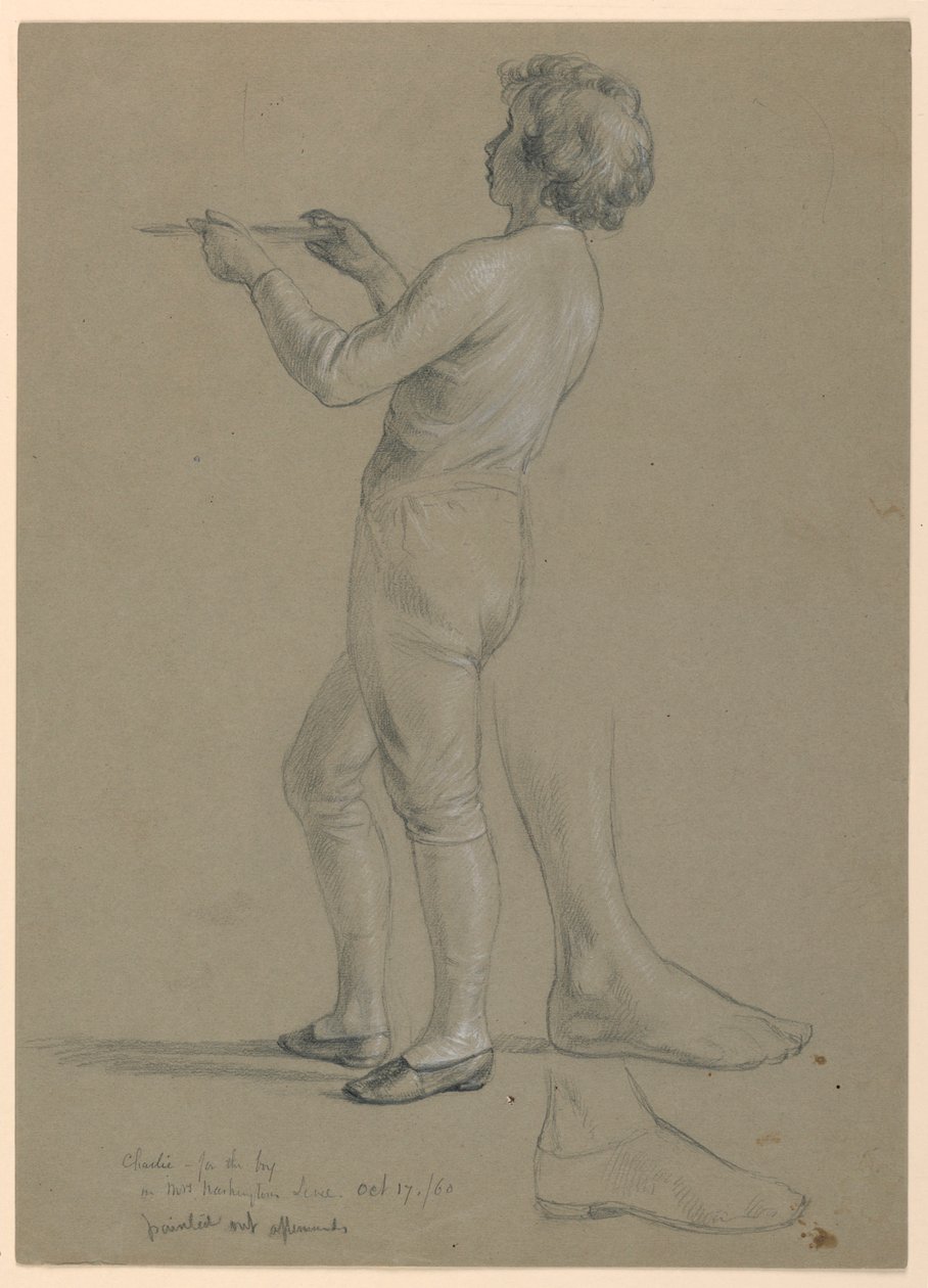 Studie av Boy Holding a Salver for "The Republican Court" (Lady Washingtons mottaksdag) av Daniel Huntington