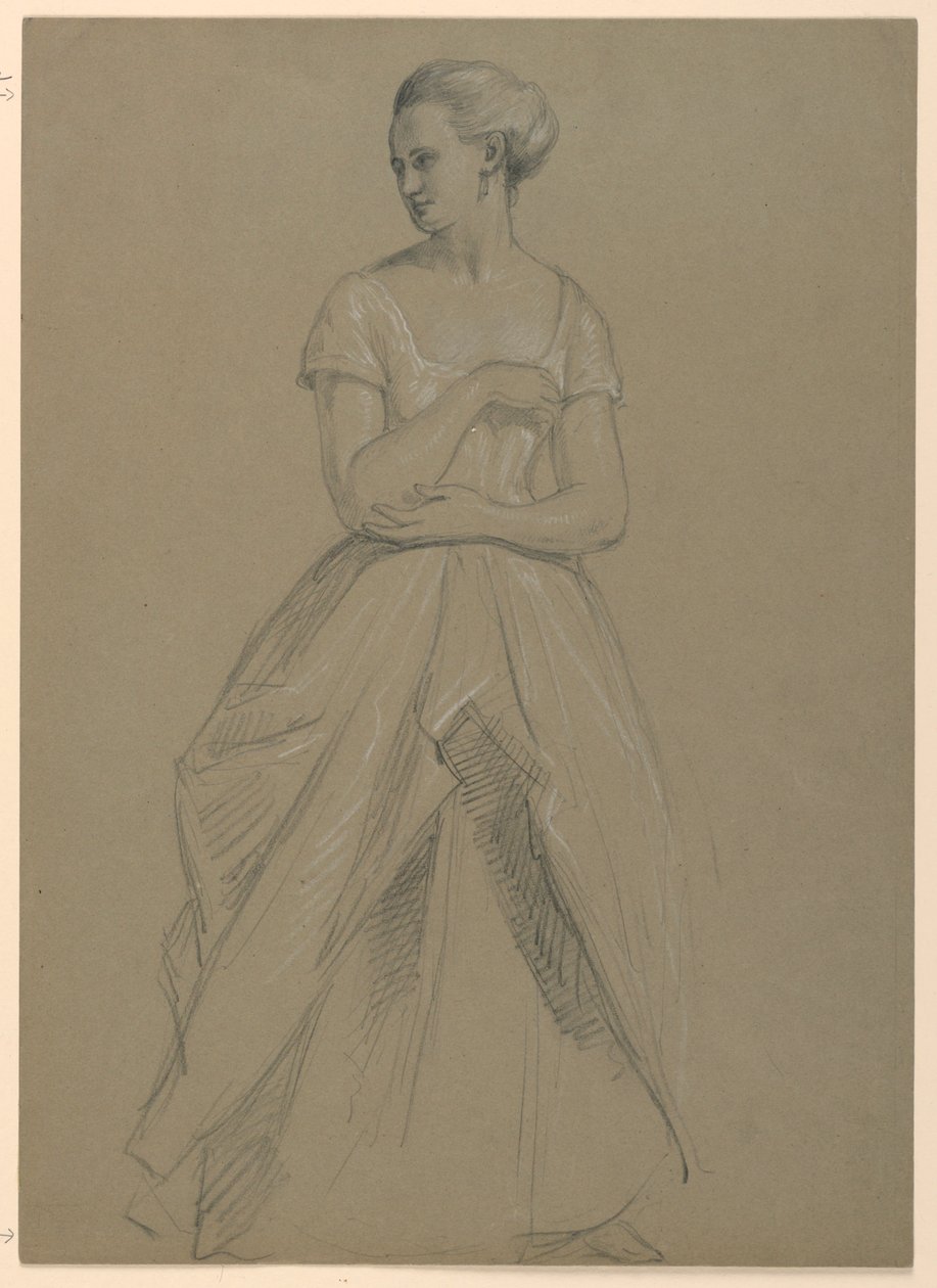 Studie av fru Bingham for "The Republican Court" (Lady Washingtons mottaksdag) av Daniel Huntington