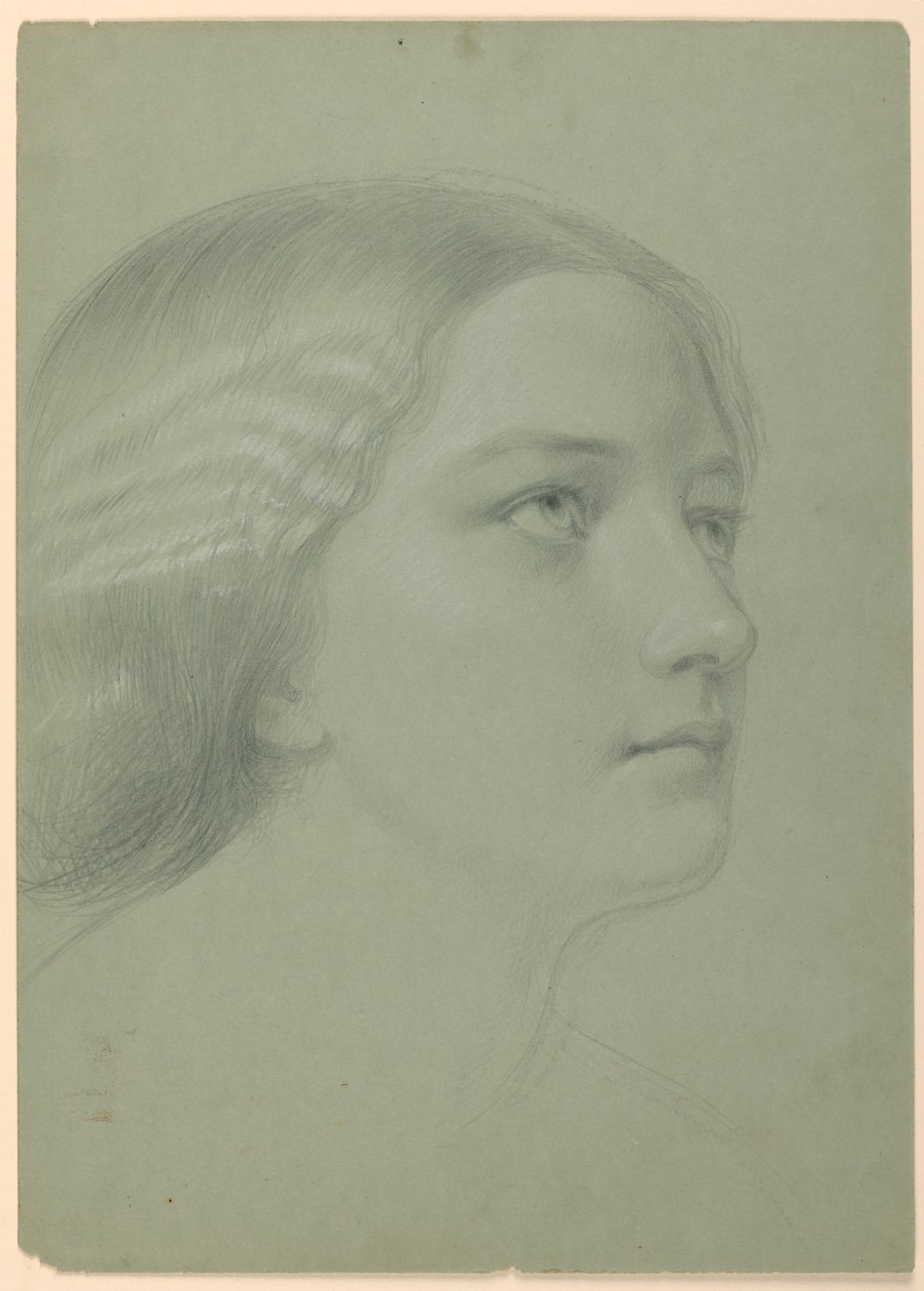 Studie av et kvinnehode for "A Magdalen" av Daniel Huntington