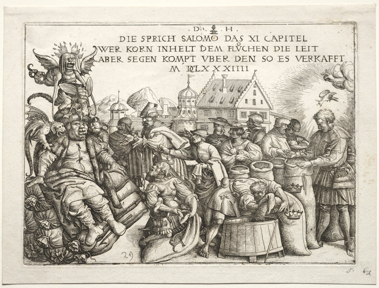 Illustrasjon til ordspråk XI (The Hoarders of Grain) av Daniel I Hopfer
