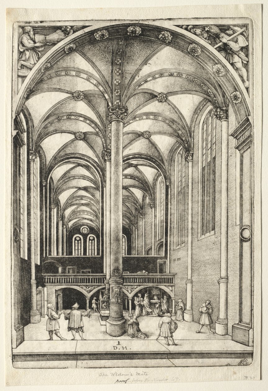 Utsikt i det indre av St. Catherines kirke i Augsburg av Daniel I Hopfer