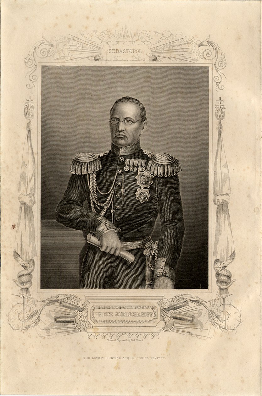 Portrett av prins Mikhail Dmitrievich Gorchakov 1795-1861, 1856 av Daniel John Pound
