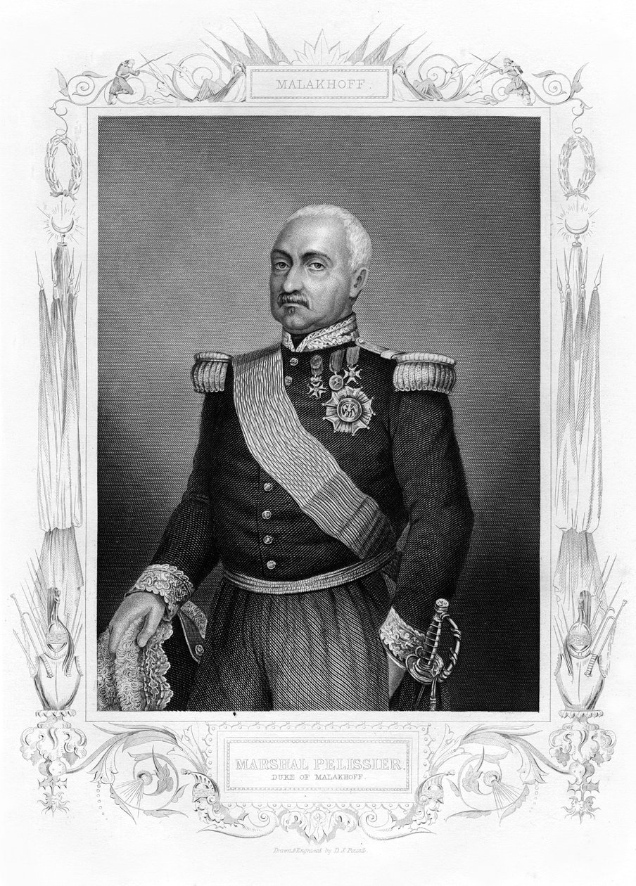 Aimable Jean Jacques Pelissier, hertug av Malakoff, marskalk av Frankrike, 1800-tallet. av Daniel John Pound