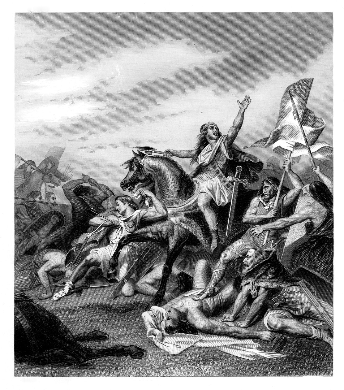 Slaget ved Tolbiacum, 496 e.Kr., 1875 av Daniel John Pound