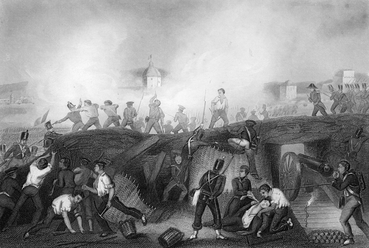Erobringen av Ciudad Rodrigo, Spania, halvøykrigen, 1812 c1857. av Daniel John Pound