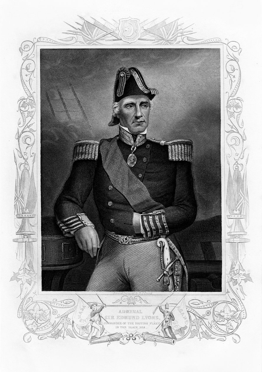 Edmund Lyons, 1. baron Lyons, kommandør for Svartehavsflåten, 1800-tallet. av Daniel John Pound