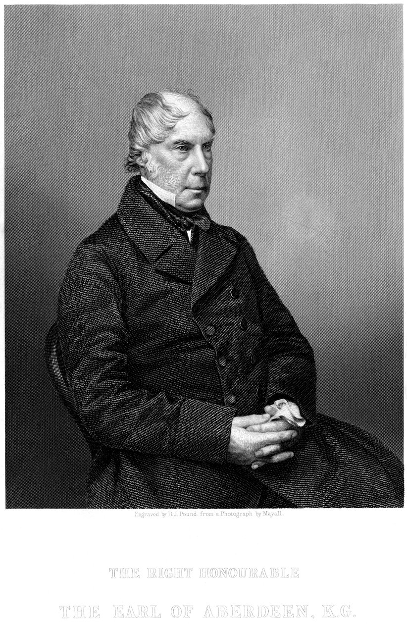 George Gordon, 4. jarl av Aberdeen 1784-1860, skotsk statsmann, c1860. av Daniel John Pound