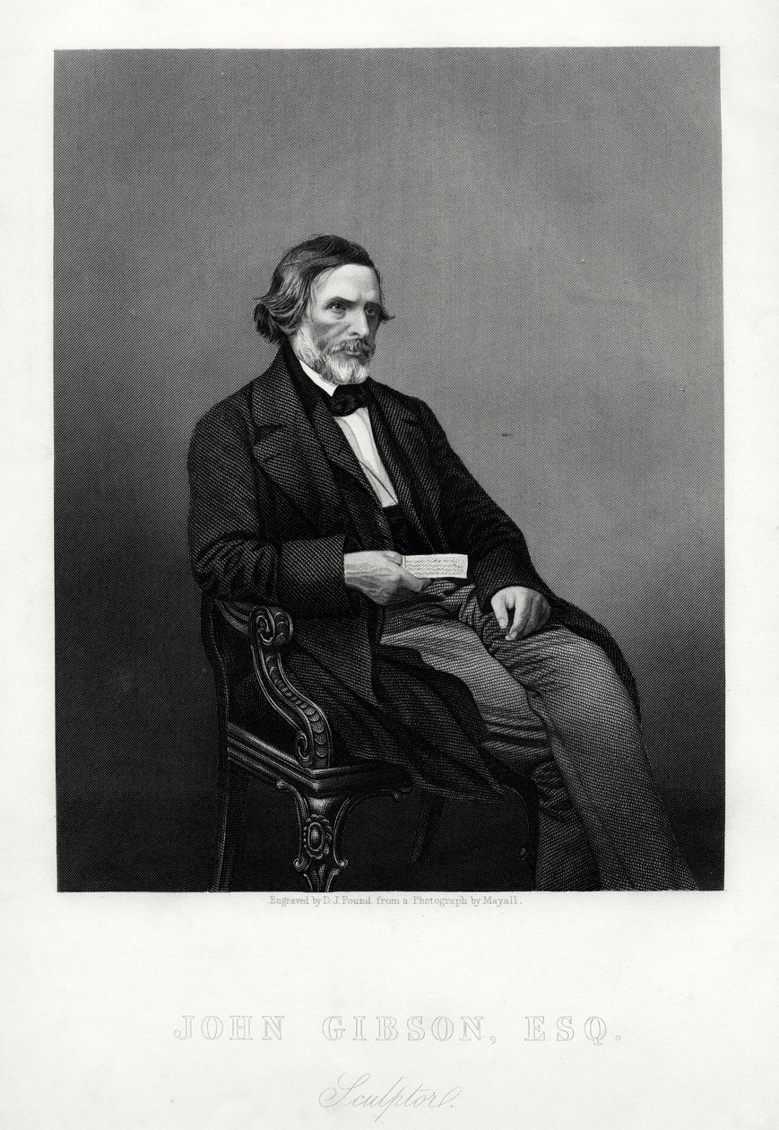 John Gibson, 1790-1866, britisk billedhugger, ca 1880. av Daniel John Pound