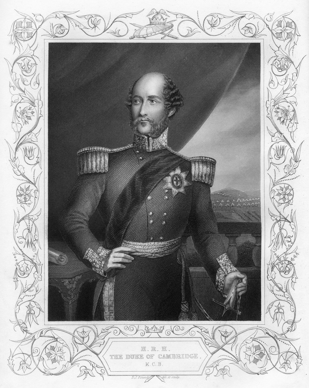 Prins George 1819-1904, hertugen av Cambridge, 1857. av Daniel John Pound