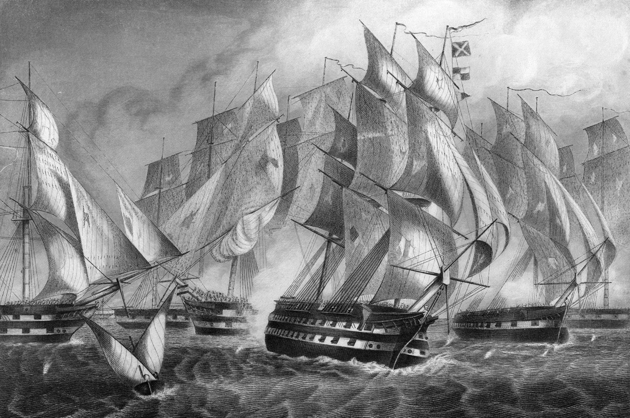 Sir Charles Napiers seier utenfor Cape St Vincent, 5. juli 1833 c1857. av Daniel John Pound