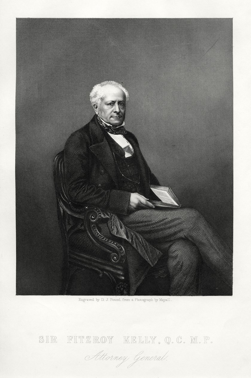Sir Fitzroy Kelly, engelsk dommer, c1880 av Daniel John Pound