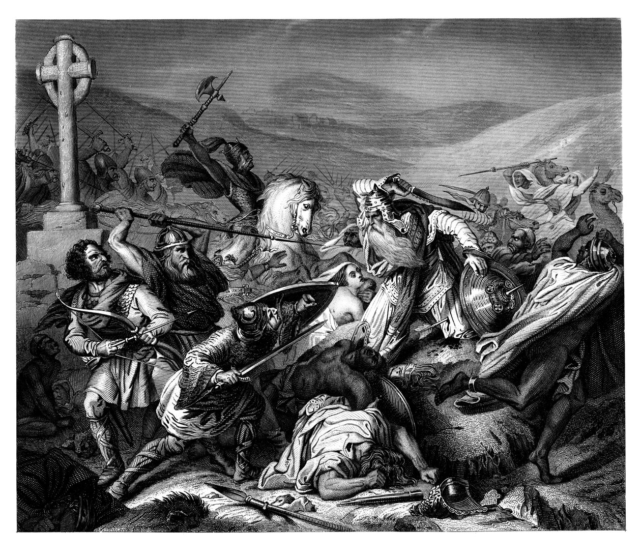 Slaget ved Tours, 732 e.Kr., 1875. av Daniel John Pound