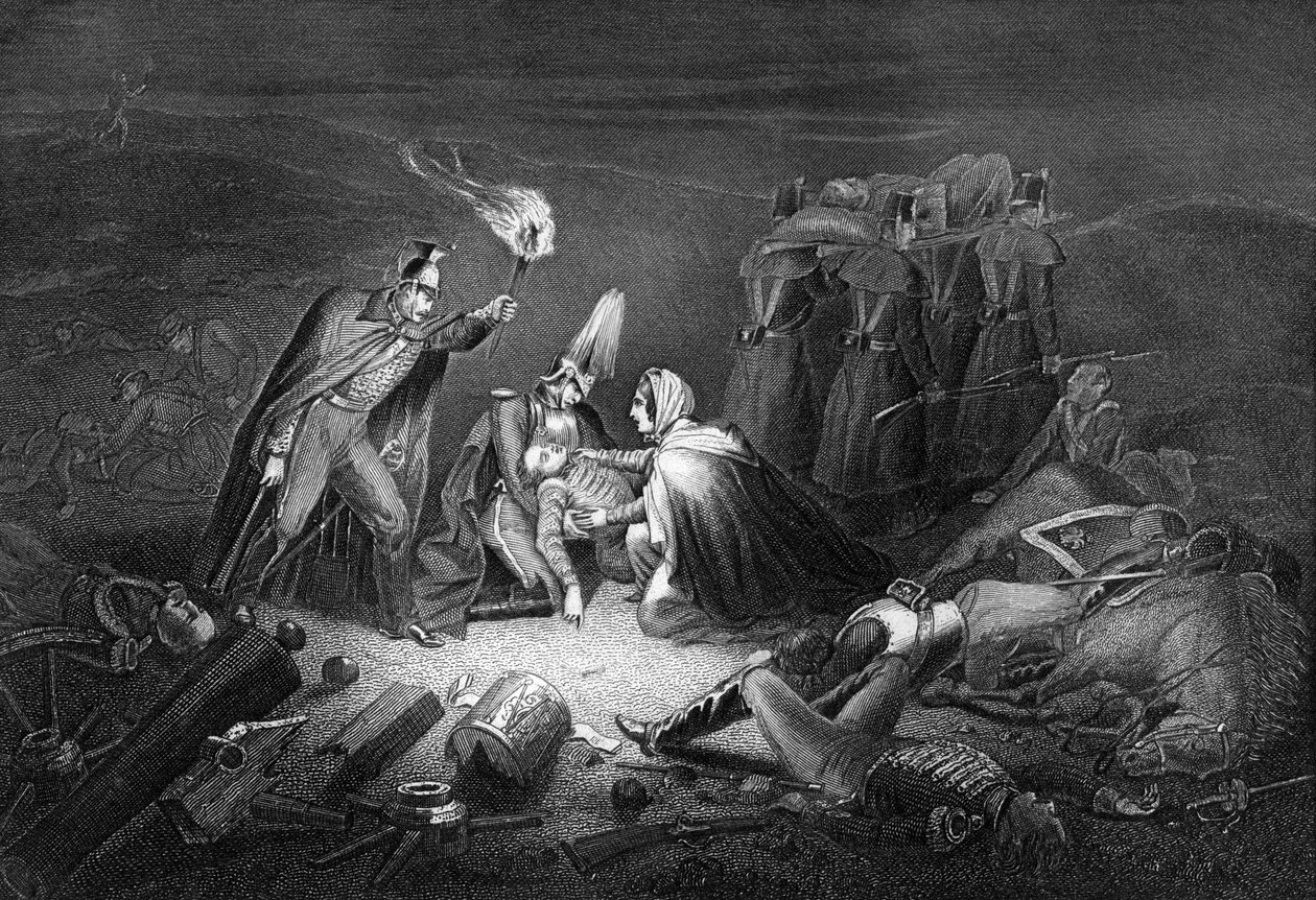 Slagmarken til Alma, natt etter slaget, 1854 1857. av Daniel John Pound