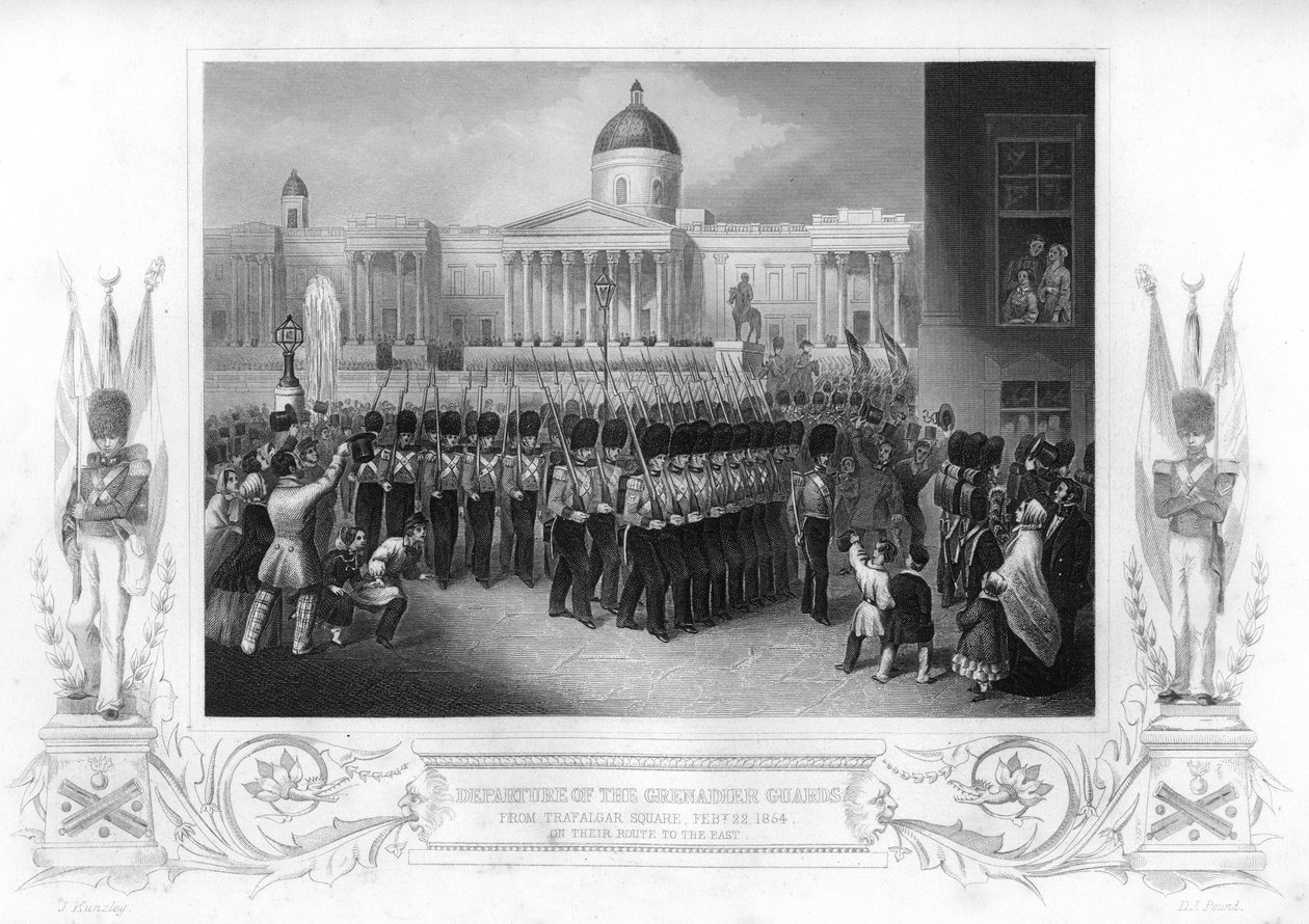 Avgangen til Grenadier Guards, Trafalgar Square, London, 1854 1857. av Daniel John Pound